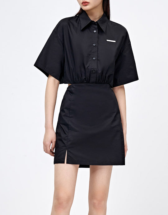 컷아웃 셔츠 드레스