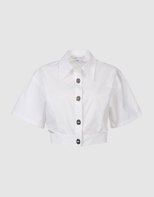 컷아웃 트위스트 락 셔츠