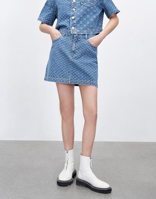 미니 데님 스커트