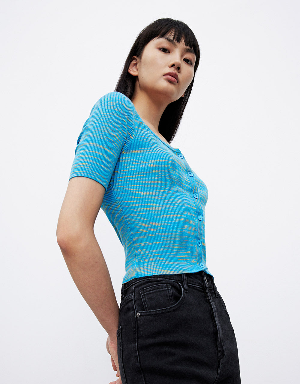 스퀘어 카라 가디건