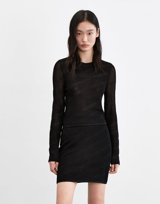 크루넥 니트 티셔츠