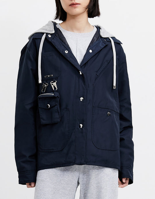 후드 플랩 포켓 겨울 코트