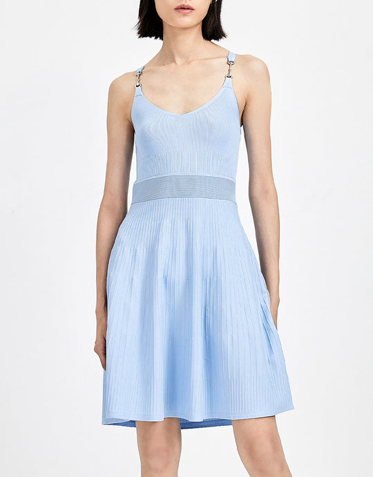 핏 앤 플레어 니트 캐미 드레스