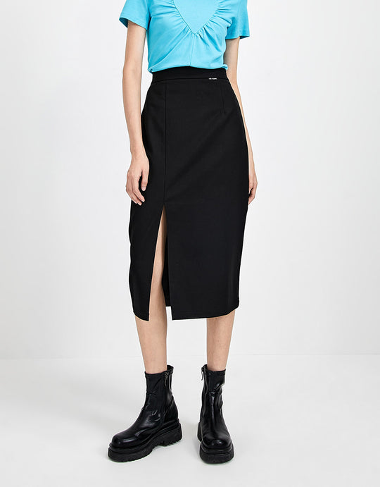 스플릿 헴 미디 스커트