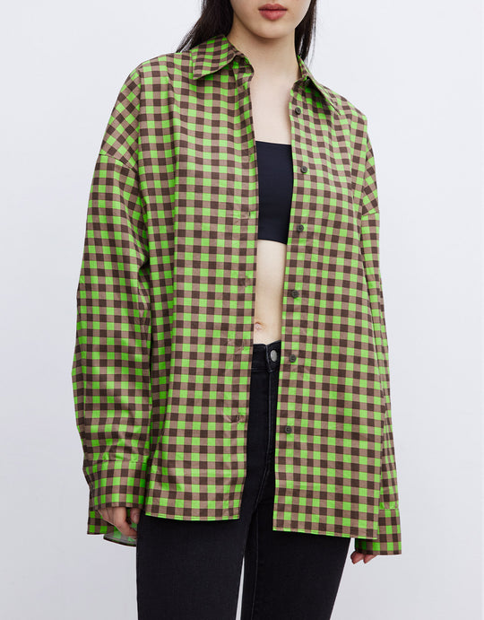 그린 체크 셔츠