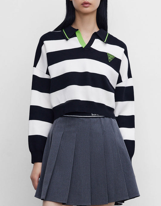 라펠 니트 티셔츠