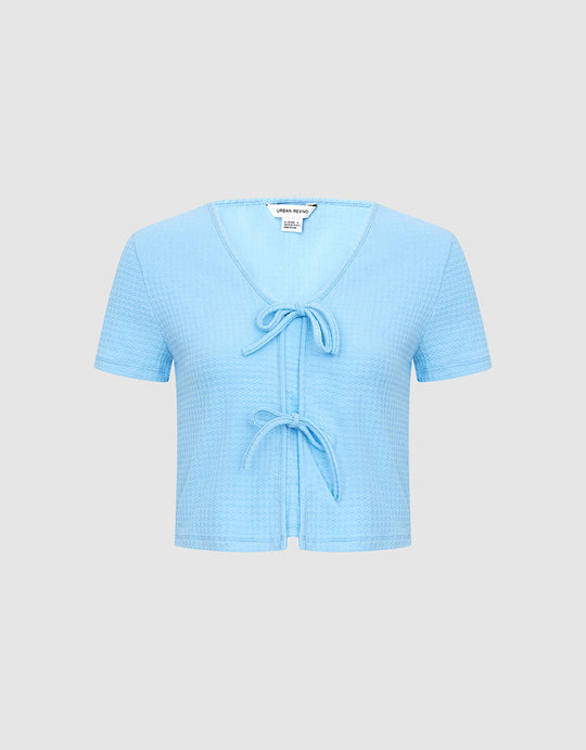 레이스업 크롭 티셔츠