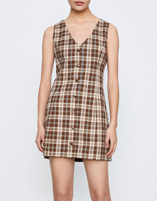 슬리브리스 V넥 스트레이트 드레스