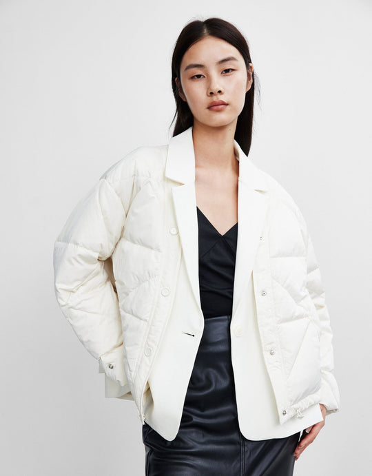 테일러드 카라 따뜻 오리털 패딩