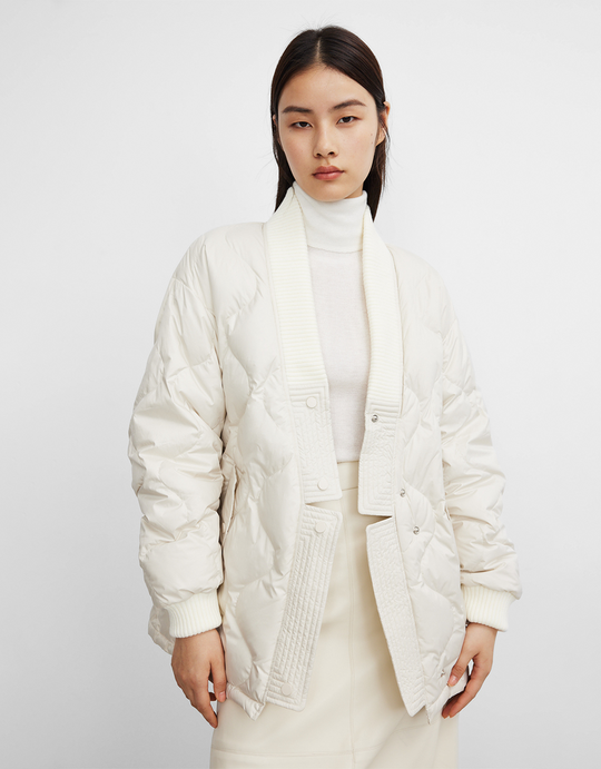 랩 벨트 오리털 패딩 코트