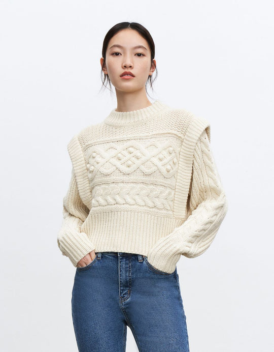 페이크 투피스 크루넥 니트 티셔츠