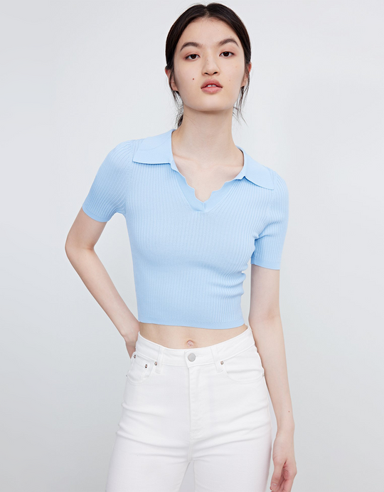 스탠다드 V 넥 니트 티셔츠