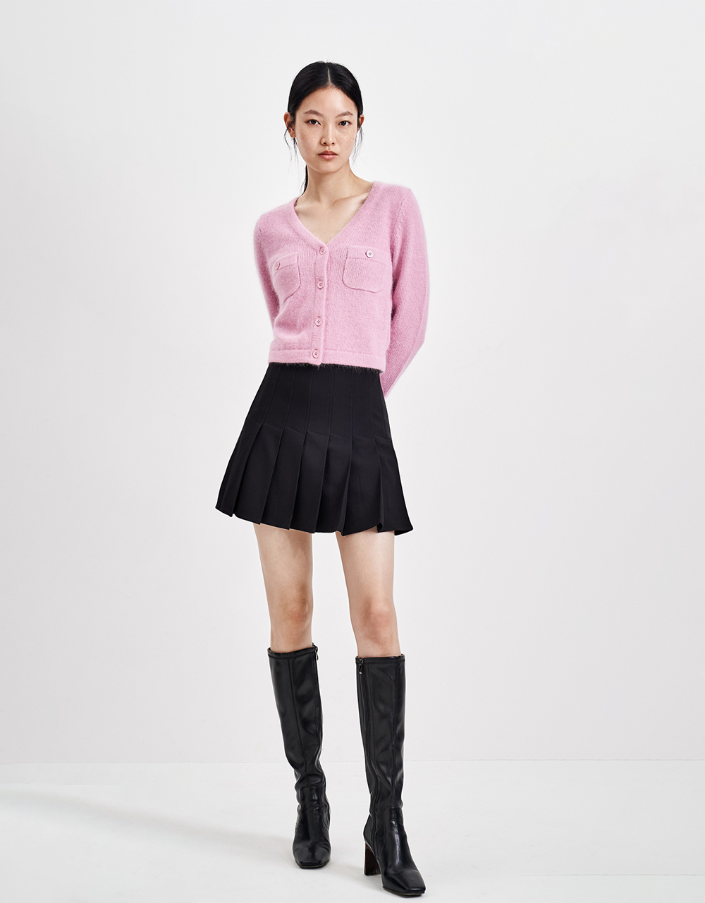 패치 포켓 버튼업 가디건